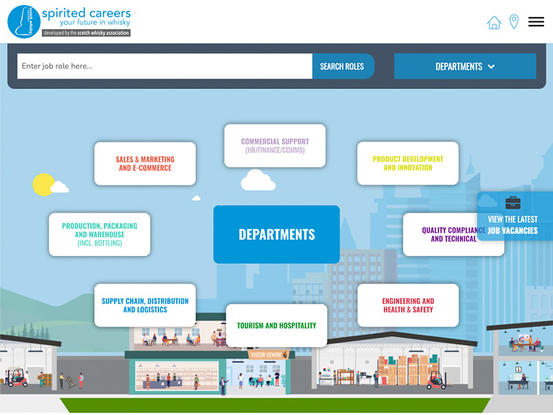 Careers website built by CareerPaths, showing role information and progression routes.
