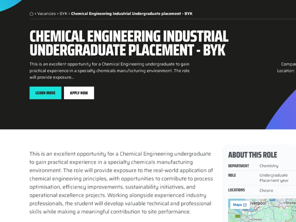 Careers website built by CareerPaths, showing role information and progression routes.