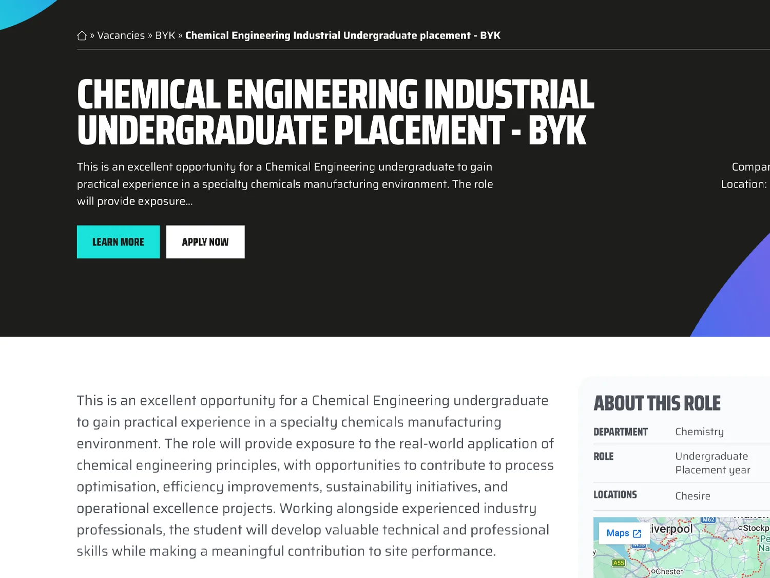 Careers website built by CareerPaths, showing role information and progression routes.